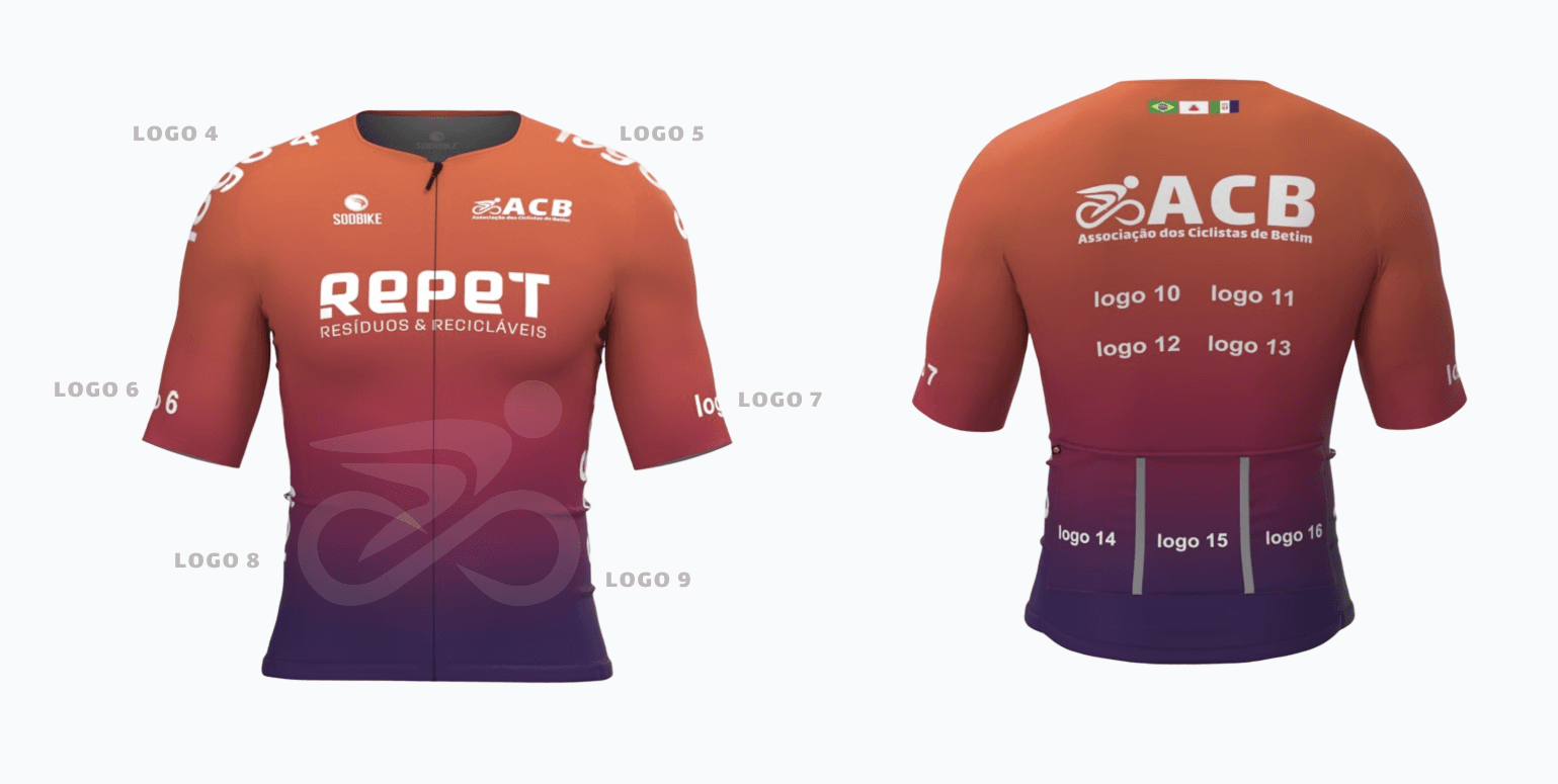 Camisa de Ciclismo Profissional - Visual de referência